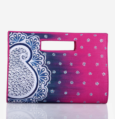 80% OFF on Rangrage Handpainted Grandeur Ladies Women Casual Pink Silk Clutch