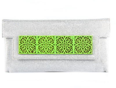 66% OFF on Saisha Women Casual Silver Metal Clutch