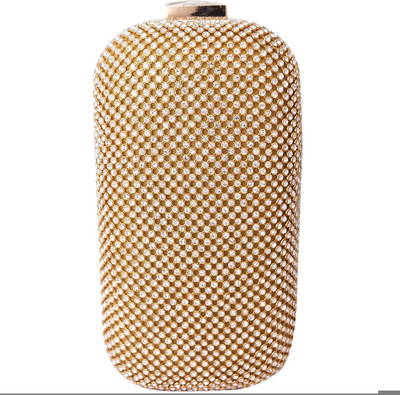 30% OFF on Super Drool Shimmering Crystals Women Formal Gold Metal Clutch