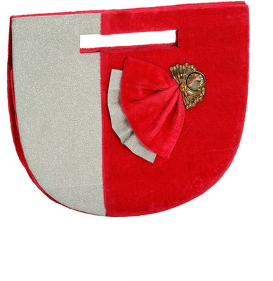 Aapno Rajasthan Red Velvet U Shaped Women Party Red velvet Clutch