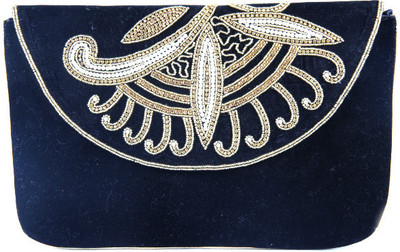 55% OFF on Saisha Classic Women Casual Blue Velvet Clutch