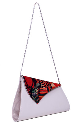 32% OFF on Vaz Peafowl Morning Women Casual White, Red PU Clutch