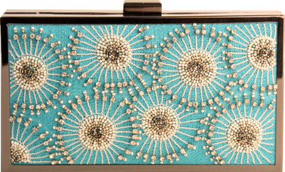 4% OFF on V Da Couture Exclusive Designer Women Wedding Blue Suede Clutch