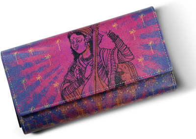 Made in India Women Casual Pink Genuine Leather Clutch