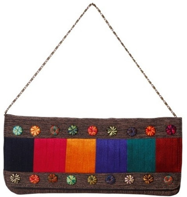 16% OFF on Craftstages Women Party Grey Cotton Clutch