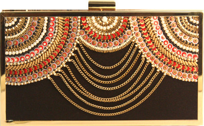 4% OFF on V Da Couture Exclusive Designer Women Wedding Black Suede Clutch