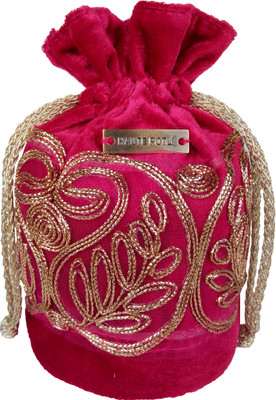 12% OFF on Haute Potli Velvet Potli bag Women Festive, Wedding Pink, Gold Fabric Clutch 12% OFF on Haute Potli Velvet Potli bag Women Festive, Wedding Pink, Gold Fabric Clutch