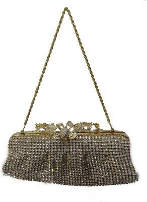 14% OFF on Dloop CK227 Women Festive Gold PU Clutch