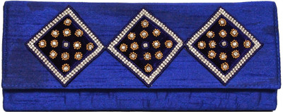 moKanc Bridal Women Party Blue Silk Clutch moKanc Bridal Women Party Blue Silk Clutch