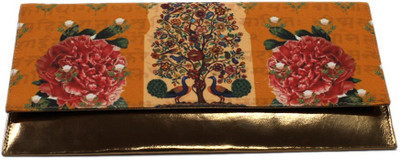 DesiPop Tolorange Women Casual Orange Polyester Canvas Clutch