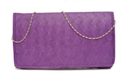 23% OFF on SG Collection Criss Cross Women Party Purple Fabric Clutch