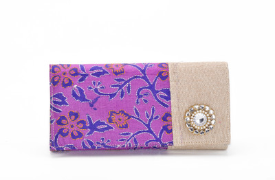 55% OFF on Stylocus A Silk Katha Roll Women Casual Purple Silk Clutch