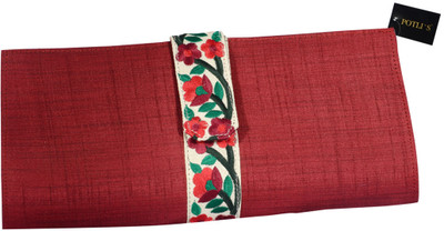 20% OFF on Potlis Designer Women Casual Red Silk Clutch