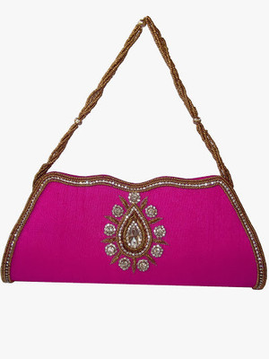 55% OFF on Moksh Women Casual, Party Pink Silk Clutch 55% OFF on Moksh Women Casual, Party Pink Silk Clutch