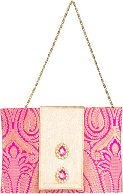 29% OFF on Mina Bazaar MBBAG00006 Women Party Pink Brocade Clutch 29% OFF on Mina Bazaar MBBAG00006 Women Party Pink Brocade Clutch
