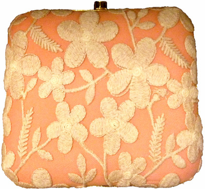 Ruhmet Floral Lace Play Square Box Women Casual, Party, Wedding Pink Fabric Clutch Ruhmet Floral Lace Play Square Box Women Casual, Party, Wedding Pink Fabric Clutch