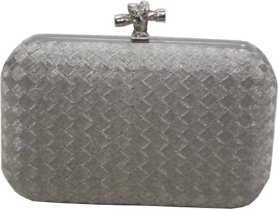 30% OFF on Mex Party Women Party Silver Synthetic Clutch