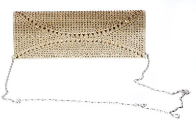 Delco Designer Collection Women Festive Gold Synthetic Fabric Clutch
