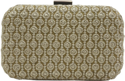 30% OFF on Mex Metal Frame Women Party Khaki Synthetic Clutch