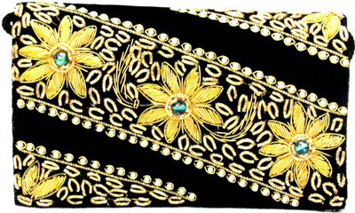 75% OFF on Anshul Fashion Embellished Satin Girls Wedding Black Silk Clutch