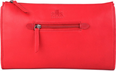 68% OFF on Cecille Sameen Women Casual Red Genuine Leather Clutch