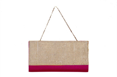 52% OFF on Bag Berry Richness of Brooch Women Casual, Party Pink Silk Clutch
