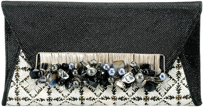 64% OFF on Saisha Women Casual Black, White Silk Clutch