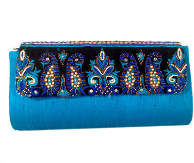 Charming Women Party Blue Silk Clutch Charming Women Party Blue Silk Clutch