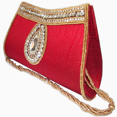 55% OFF on Moksh Women Casual, Party Red Silk Clutch 55% OFF on Moksh Women Casual, Party Red Silk Clutch