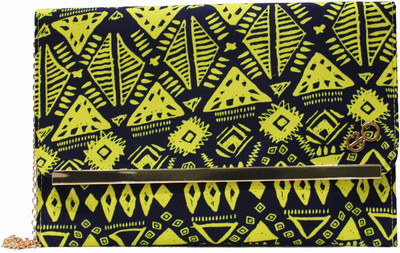 70% OFF on E2O Women Casual Black, Yellow Silicone Clutch