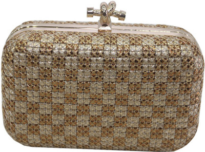 30% OFF on Mex Metal Frame Women Party Gold Synthetic Clutch