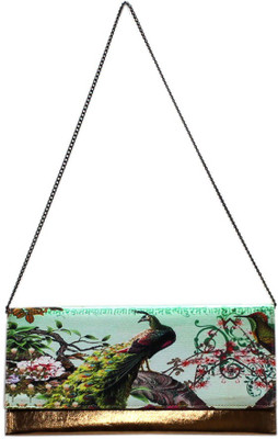 Desipop Dream Peacock Aqua Women Casual Green Polyester Canvas Clutch