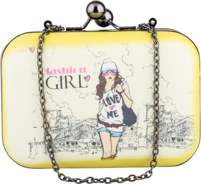 34% OFF on Lalana LC-300 Women Casual Yellow PU Clutch