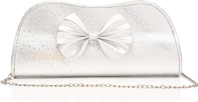 62% OFF on Escobar BowFlash Women Casual Silver Genuine Leather Clutch