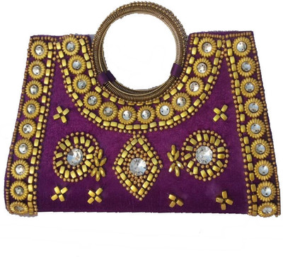 88% OFF on Angelfish Designer Girls Wedding Purple Genuine Leather Clutch