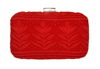 Ruhmet Linear Lace Bag Red Women Party, Wedding, Festive Red Net Clutch Ruhmet Linear Lace Bag Red Women Party, Wedding, Festive Red Net Clutch