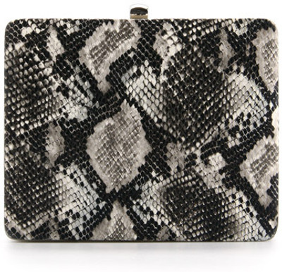 50% OFF on Elizabeth's Tailleur Printed Box Women Casual Black PU Clutch