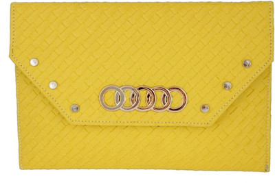 48% OFF on Vian EETI0016A Women Casual, Party Yellow Fabric Clutch