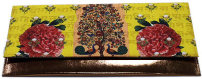 DesiPop Tolyellow Women Casual Yellow Polyester Canvas Clutch