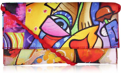 50% OFF on Advika Abstact Women Casual, Formal White, Red, Blue, Green Silk Clutch