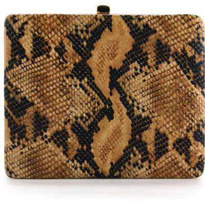 50% OFF on Elizabeth's Tailleur Printed Box Women Casual Brown PU Clutch