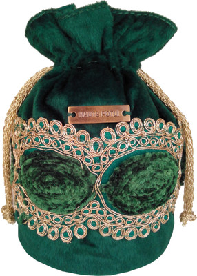 28% OFF on Haute Potli Velvet Potli bag Women Festive, Wedding Green, Gold Fabric Clutch 28% OFF on Haute Potli Velvet Potli bag Women Festive, Wedding Green, Gold Fabric Clutch