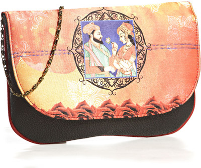 44% OFF on Aapno Rajasthan Ethnic Royal Couple Digital Print Evening Bag Women Casual Multicolor PU Clutch