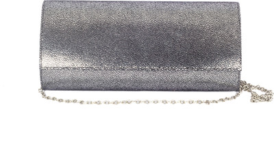 Mesmerizink Metalic Women Party Silver Genuine Leather Clutch Mesmerizink Metalic Women Party Silver Genuine Leather Clutch