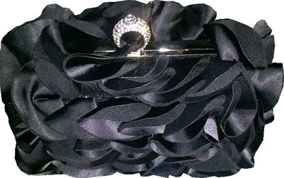 51% OFF on Liberty 12741 Women Party Black Genuine Leather Clutch