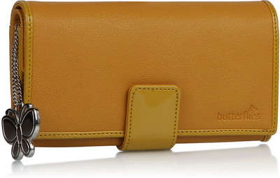 34% OFF on Butterflies Trendy Women Casual Yellow PU Clutch