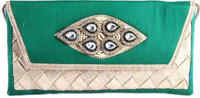 57% OFF on Saisha Women Party Gold, Green Silk Clutch 57% OFF on Saisha Women Party Gold, Green Silk Clutch