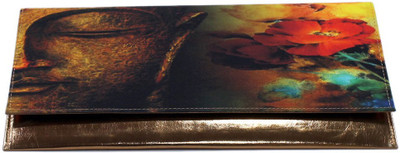 DesiPop Budhagold Women Casual Gold Polyester Canvas Clutch