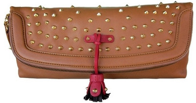 35% OFF on Imperus Women Party Tan Fabric, Genuine Leather Clutch 35% OFF on Imperus Women Party Tan Fabric, Genuine Leather Clutch