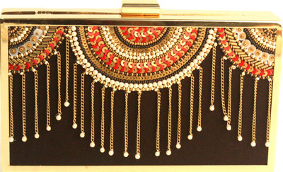 4% OFF on V Da Couture Exclusive Designer Women Wedding Black Suede Clutch